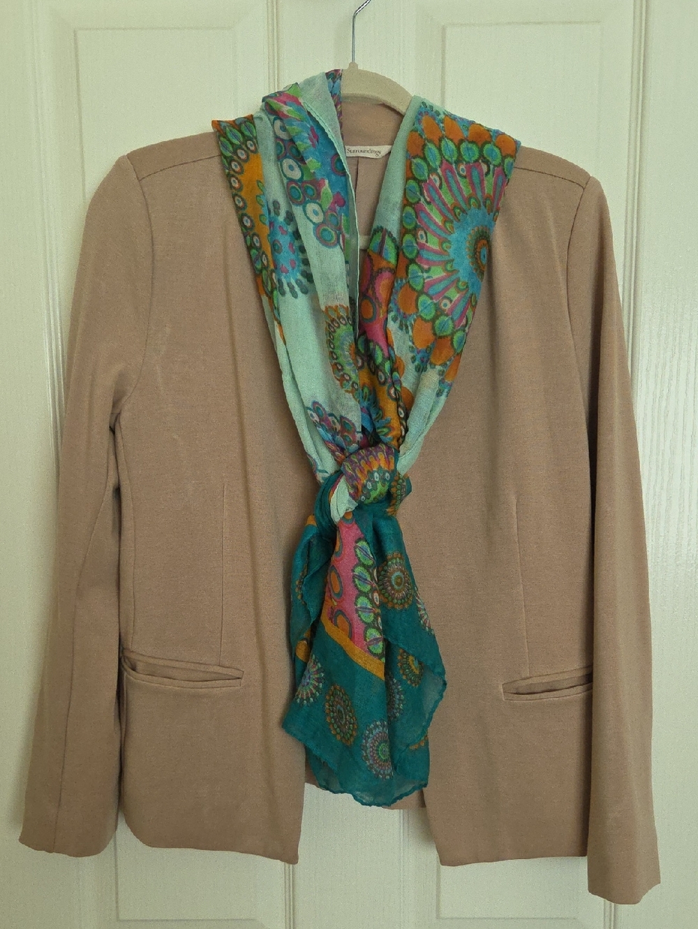 Soft Surroundings Tan Open Front Blazer Jacket